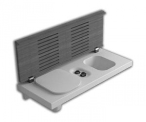 G-FULL 120x50 wc left wood Iroko cover (YXFX)