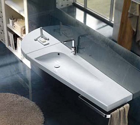 Трапециевидный умывальник G-130 (Джи-130) правосторонний (Y0XT)