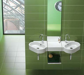 Area 47x47 washbasin left (Y0WH)