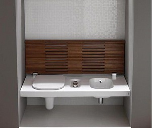 G-FULL 120x50 wc left wood Iroko cover (YXFX)